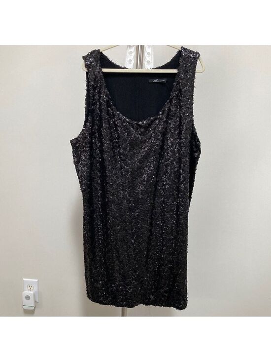 Illumminee Dresses & Skirts - ILLUMMINEE Black Sequin Sleeveless Sheath Dress